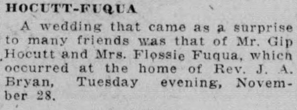 Gip Hocutt-Flossie Fuqua